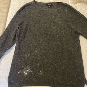 Charter Club Charcoal Cashmere Crewneck Sweater